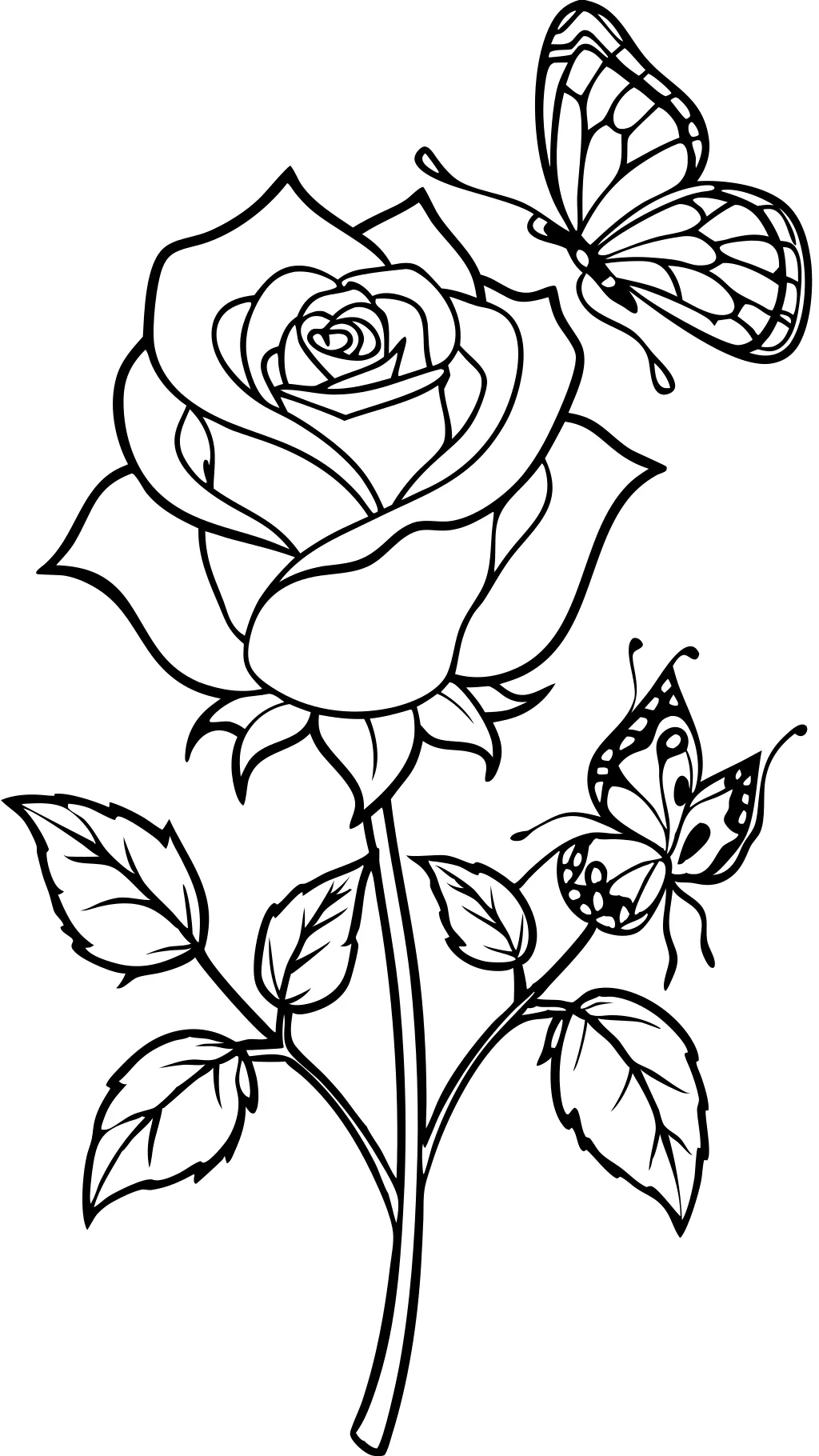 Paginas para colorear de flores Rose